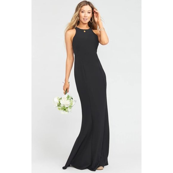 Show Me Your MuMu Dresses & Skirts - SHOW ME YOUR MUMU Black Stretch Crepe Chicago High Neck Gown sz S Women's Dress